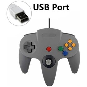 Resim Usb Gri Kablolu N64 Gamepad Joypad Oyun Joystick Gamecube Mac Gamepad Pc Oyun Denetleyicisi İçin 
