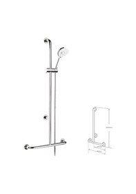 Resim Güvenlikli Yaşlı Ve Engelli Duş Seti 3 Fonksiyonlu, 240 Kg Taşıma Kapasiteli Sürgülü Sistem Krom 