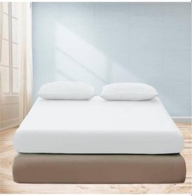 Resim Tek Kişilik Ara Beden 120x200 Ranforce Lastikli Çarşaf Takımı Beyaz Beyaz 