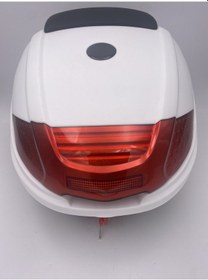 Resim Motosiklet Arka Çanta Beyaz Sırt Dayamalı 36 Lt Kapasite 