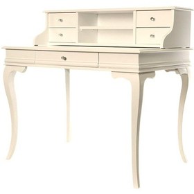 Resim Wooding 100 Cm Çekmeceli Masif Krem Lake Raflı Çalışma Masası Krem 