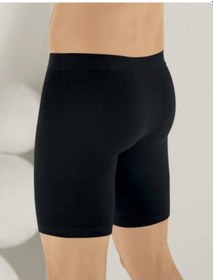 Resim Şahinler Erkek Likralı Uzun Boxer Renk Seçenekli E114 Siyah 
