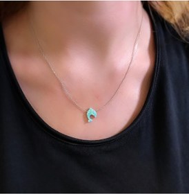 Resim STELA OPAL YEŞİL BALIK KOLYE 