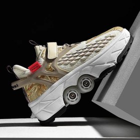 Resim 2025 Yeni Nesil Görünmez Tekerlekli Ayakkabı | Dönüşebilen Gençlik Paten Ayakkabısı | 4 Tekerlekli Yürüyüş ve Kaykay Ayakkabısı | Tekerlekli Spor Ayakkabı - Pembe Brake System / 37 