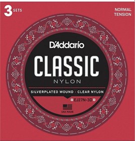Resim D'addario Ej27N-3D Klasik Gitar Tel Seti 4/4 . 3Lü Paket Classıc 