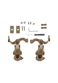 Resim Lemestar Askeri Kask Kulaklık Uyumlu Montaj Rayı Seti - Yüksek Kaliteli Abs Malzeme, Çok Açı Ayarı, Sessiz Ortamda Kullanıma Uygun - Çamur Rengi Kahverengi 