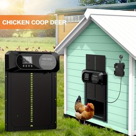 Resim Zamanlayıcı ile Büyük Otomatik Tavuk Kümesi Kapısı - Pil/USB ile Çalışan, Yırtıcılara Karşı Güvenlik, Dijital Ekran, Alüminyum Alaşımlı Yapı, Arka Bahçe Tavukları İçin İdeal, Piller Dahil Değildir, Arka Bahçe Tavuk Güvenlik | Modern Küme Tasarımı | Güvenli Hayvan Kapısı, Tavuk Kümesi Aksesuarları 