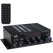 Resim Moveevo Ak-390 Ev Araç Mini Bluetooth Güçlendirici: 40wx2 Çıkış, Usb/fm Radyo, Çift Mikrofon Girişi, Işıklı Sayısal Ekran 