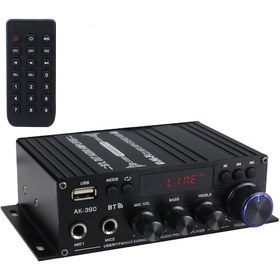 Resim Moveevo Ak-390 Ev Araç Mini Bluetooth Güçlendirici: 40wx2 Çıkış, Usb/fm Radyo, Çift Mikrofon Girişi, Işıklı Sayısal Ekran 