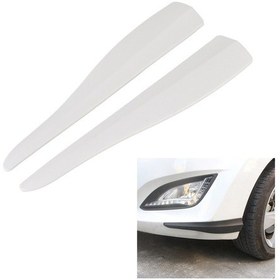 Resim Sones 1 Çift Araba Karbon Fiber Silikon Tampon Şeridi, Stil: Kısa Beyaz 