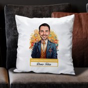 Resim Karikatürlü En İyi Erkek Okul Öncesi Öğretmeni Yastık 