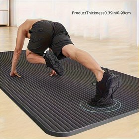 Resim Erkekler için Fitness Mat Kalınlaştırma Genişletme Uzatma Kaymaz Yoga Matı Esneme Kardiyovasküler Ev Egzersiz Matı 