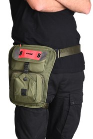 Resim ÇÇS ÇÇS 31281 Motorcu Bacak Ve Bel Çantası – Su Geçirmez, Çok Gözlü, Ayarlanabilir Askılı haki 