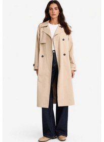 Resim Defacto Regular Fit Pamuklu Kemerli Uzun Trençkot E8595ax25aubg501 Bej 