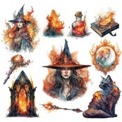 Resim 6 Stil 20 Adet/paket Vintage Gotik Cadı Etiket Paketi Dıy Karakter El Kitabı Süslemeleri Süsler Koyu Rüzgar Karalama Defteri Whıte 