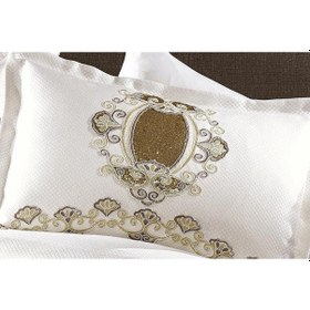 Resim Hale Lüks Güpürlü Polyester Pamuk Kumaş Krem Çeyiz Seti 12 Parça 148 Krem 