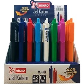 Resim Şahin Kırtasiye Mikro MJ-101-48 Jel Kalem 48'li Standlı 0.7mm 