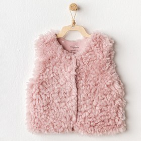 Resim Andywawa Kız Bebek Kışlık Penye Astarlı Kürk Yelek Pembe - Pembe / 1-3 Ay 