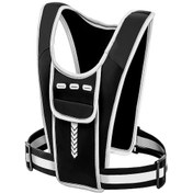 Resim Reedark Sbr Materyal Outdoor Spor Yeleği - Yansıtıcı Şeritli, Telefon Ve Su Şişesi Taşıma, Koşu Ve Bisiklet İçin Erkek/kadın Siyah 