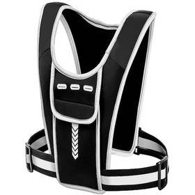 Resim Reedark Sbr Materyal Outdoor Spor Yeleği - Yansıtıcı Şeritli, Telefon Ve Su Şişesi Taşıma, Koşu Ve Bisiklet İçin Erkek/kadın Siyah 