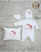 Resim yzc home size dair... Ty K22 Isimli Kız Bebek Yastık Tulum Şapka Eldiven Set 