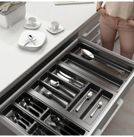 Resim Mutfak, Modüler Kaşıklık Seti, Antrasit, 74 x 48 cm (Enden-Boydan 3,5 cm Kesilebilir) 