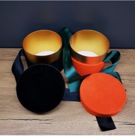 Resim 90065711662381000f - Kurdeleli Kadife Silindir Şeklinde Takı Kutusu 