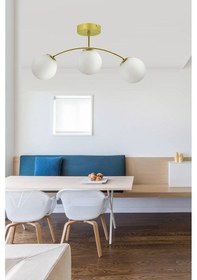 Resim Ömür Avize Veronika Modern Globe Kapalı Camlı 3lü Avize Beyaz 
