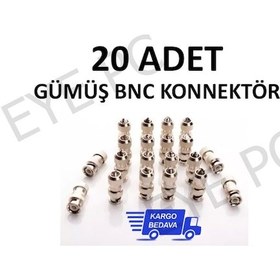 Resim 20 Adet Bnc Konnektör Connektör Sıkmalı Metal 