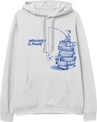 Resim Knowledge Baskılı Beyaz Hoodie Lambuka Store