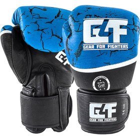 Resim G4F Earth Orjinal Napa Derisi Mavi Kick Boks Eldiveni - 14 OZ 