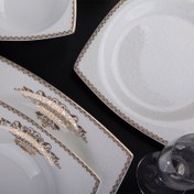 Resim Aryıldız Bone Square Porselen 62 Parça 12 Kişilik Yemek Takımı 