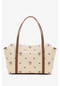 Resim Housebags Mavi Çiçekli Kanvas Bowling Omuz Çantası 270 Mavi Çiçekler 