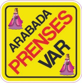 Resim SEÇ Arabada Prenses Var (18X18)sticker Araç Sticker Çok Amaçlı Sticker 