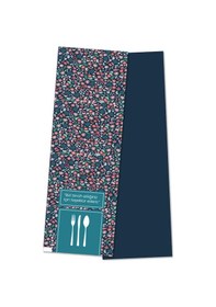 Resim Kuşe Kağıt Çatal Kaşık Bıçak Kılıfı Çiçekli 1000'li 8 x 24 CM 