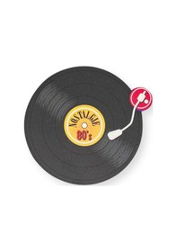Resim Record Ahşap Bardak Altlığı Magnet Çok Renkli 