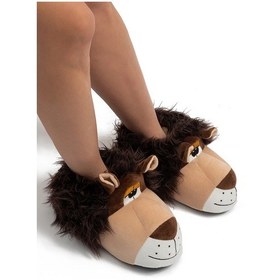 Resim Aslan Kadın, Garson Boy Hayvanlı Panduf Kahverengi 36/41 Kahverengi 