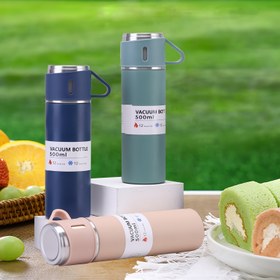 Resim 1 adet / 3 adet / Set 500 ml / 16.9 oz Paslanmaz Çelik Yalıtım Su Bardağı İzole İçecek Şişeleri ile 2 Paslanmaz Çelik Kupa Kapakları Çift Katmanlı Sızdırmaz Su Şişesi Kaymaz Taban Tasarımı, Dağcılık, Bisiklet, Kamp, Doğum Günü Hediyeleri için Uygun 