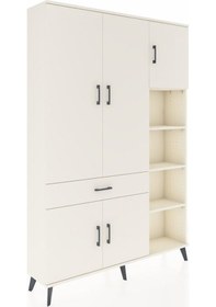 Resim Arges Dolap 10 Raflı Tek Çekmeceli 5 Kapaklı 132x30x195 Aytaşı-aytaşı/aytaşı Aytası/aytası 