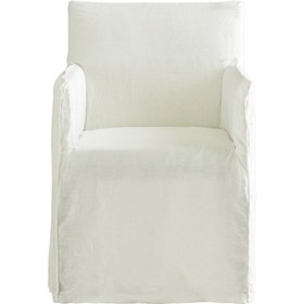 Resim Cape Chair With Armrest - Linen-Taupe / Removable Cover 