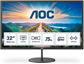 Resim AOC Q32V4-32 inç QHD monitör, AdaptiveSync (2560 x 1440, 75 Hz, HDMI, DisplayPort) siyah 