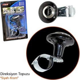 Resim Carub Direksiyon Topuzu Siyah/krom 