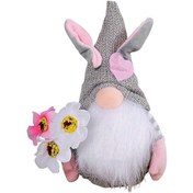 Resim Paskalya Yüzsüz Cüce Tavşan Bebek Bahar Paskalya Festivali Parti Ev Dekorasyonları Çocuklar Hediyesi İyilik Tavşan Havuç Süsü Gri Çiçekli 