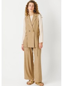 Resim Esswaap Yelek Bluz Pantolon Takım Camel-camel Camel 