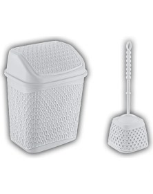 Resim Storemax Katre Çöp Kovası ve Klozet Fırçası Beyaz 