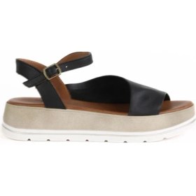 Resim Bueno Shoes Siyah Deri Kadın Düz Sandalet 01WE3401 01WE3401 