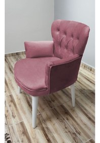 Resim Azra Mobilya Berjer - Tekli Koltuk-balkon Koltuğu-koltuk-mini Koltuk- Beyaz Ayak - Gül Kurusu Gül Kurusu 