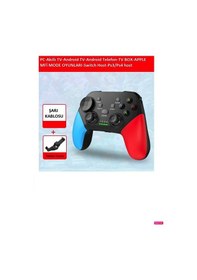 Resim Wireless Kablosuz Pc Android Apple Uyumlu iOS Switch Tv Gamepad Ve Telefon Tutucu Siyah 