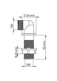 Resim Yapıtaşı Klozet Temiz Su Flex Hortum Baglantı Ara Dirseği 3-8-2ad 