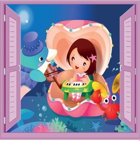 Resim Çocuk Odası Bebek Odası Pencere Poster Duvar Kağıdı İnci 